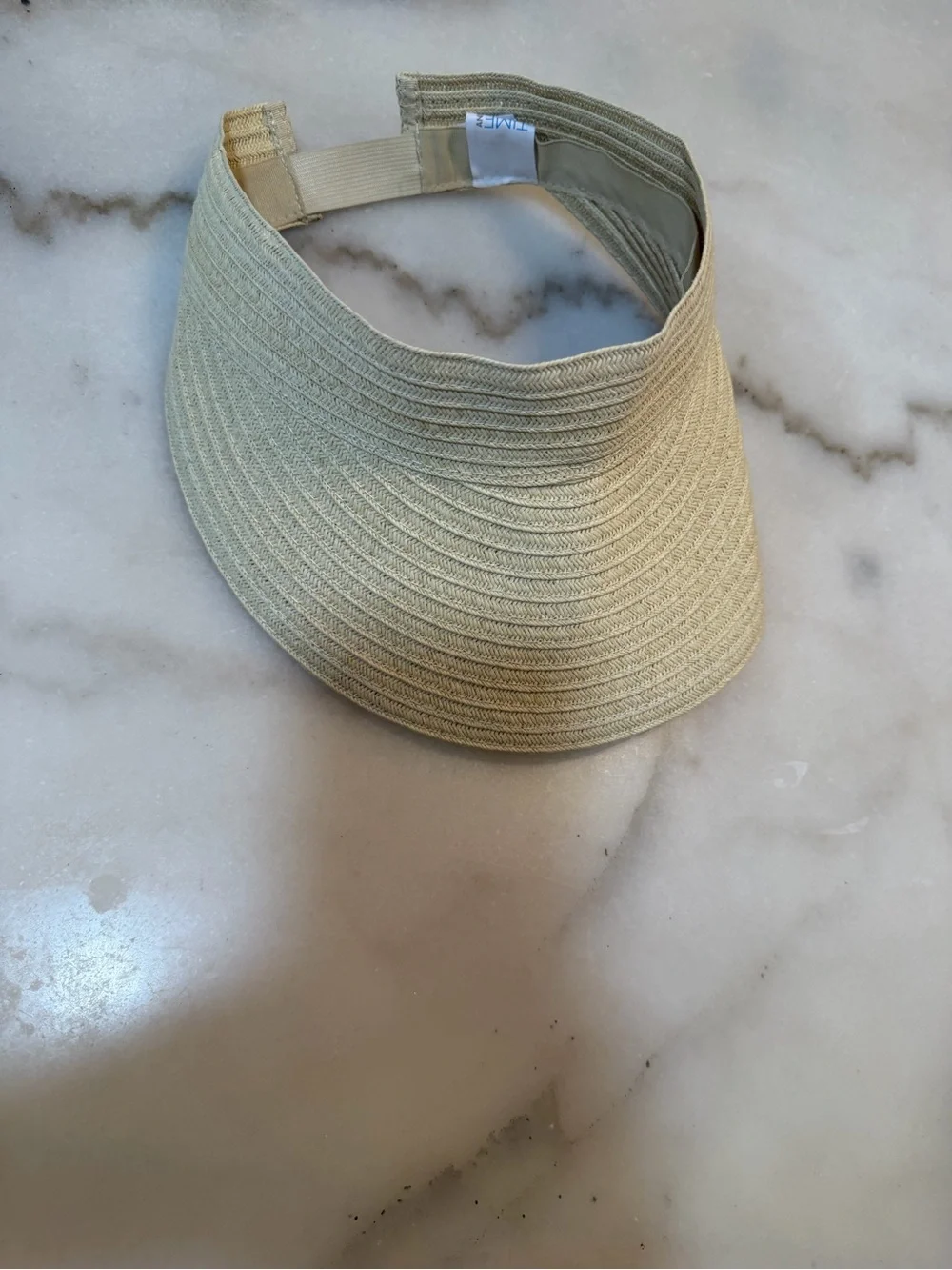 Time and Tru Women's Straw-Look Visor in Light Beige